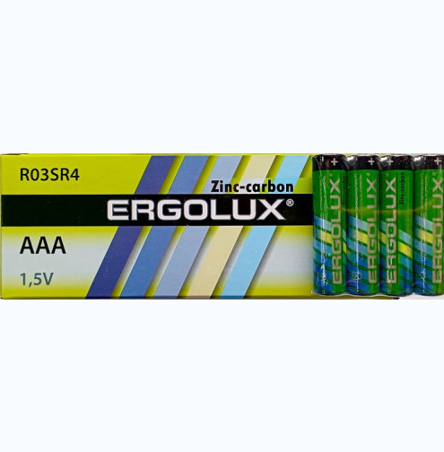 Элемент питания солевой "ERGOLUX" R03 AAA 4шт/60/