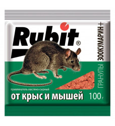 РОСТИ гранулы сырные ЗООКУМАРИН+ 100гр от крыс и мышей /50/ Рубит