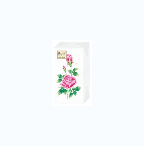 Салфетки 33*33 20л 1/8 Bouguet 2хслойные Роза /12/