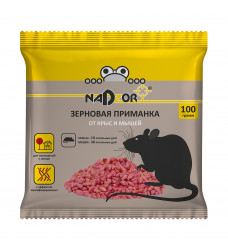 Зерновая приманка от мышей и крыс NADZOR 100г /50/ А367