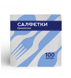 САЛФЕТКИ бумажные Лилия  100л белые 24*24 ВИЛКИ-ЛОЖКИ РОМАШКА /42/