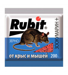 РОСТИ Зерно от крыс и мышей  ЗООКУМАРИН +  200г. /30/ Рубит