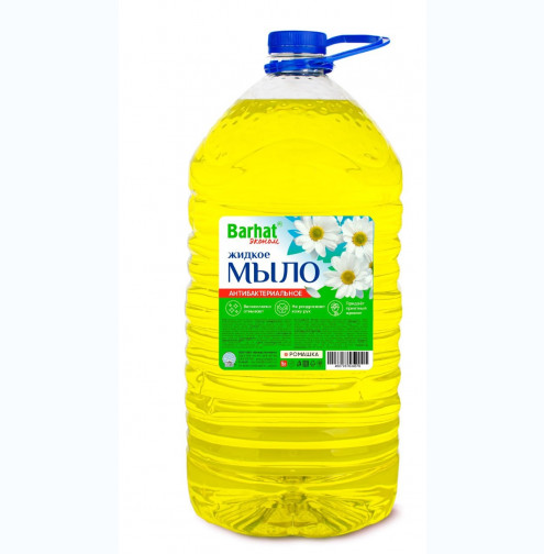 Жидкое мыло БАРХАТ 5л ЭКОНОМ антибактеральное РОМАШКА (ЖЕЛТОЕ)