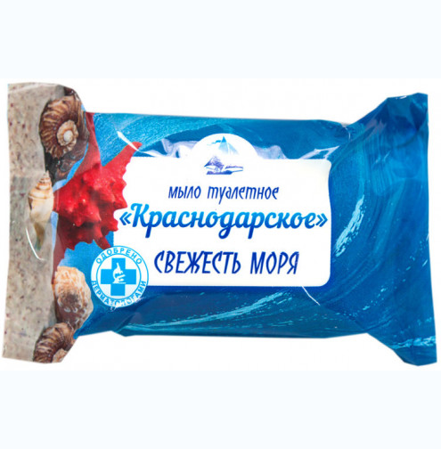 Мыло туалетное «Краснодарское» СВЕЖЕСТЬ МОРЯ 90 гр в обертке (72шт/кор) МЕРИДИАН