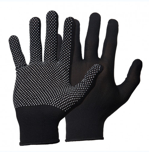Перчатки х нейлоновые Микро Точка ПВХ черные /12/1200