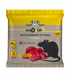 Тесто-брикет от крыс и мышей NADZOR 100г /50/ А369