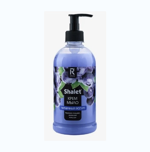 SHALET  Жидкое крем-мыло Успокаивающее Черничный йогурт (дозатор) 500мл (РК) /9/ 3180